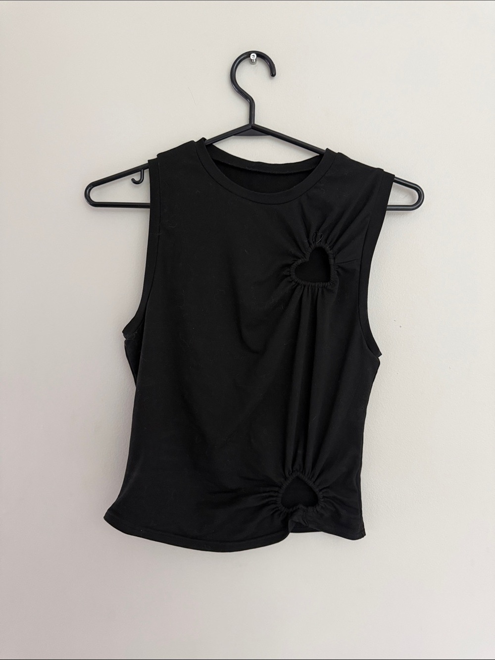 Black Sleeveless Heart-Cut Detail Top